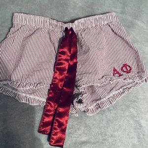 Alpha phi embroidered pj shorts